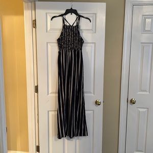 Navy and Rust striped maxi dress